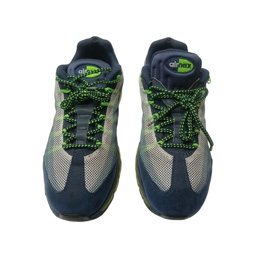 Nike Air Max 95 Dynamic Flywire Mens 9 Navy Blue Lime‎ Green 599300-434 Sneaker